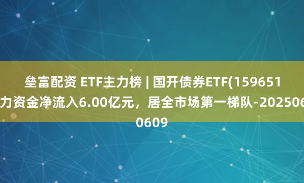 垒富配资 ETF主力榜 | 国开债券ETF(159651)主力资金净流入6.00亿元，居全市场第一梯队-20250609