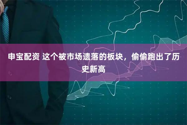 申宝配资 这个被市场遗落的板块，偷偷跑出了历史新高