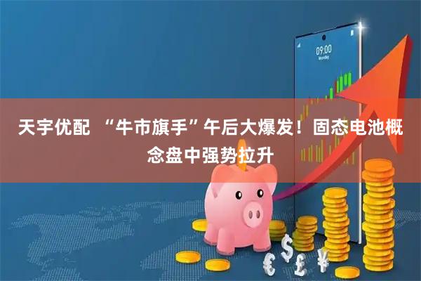 天宇优配  “牛市旗手”午后大爆发！固态电池概念盘中强势拉升