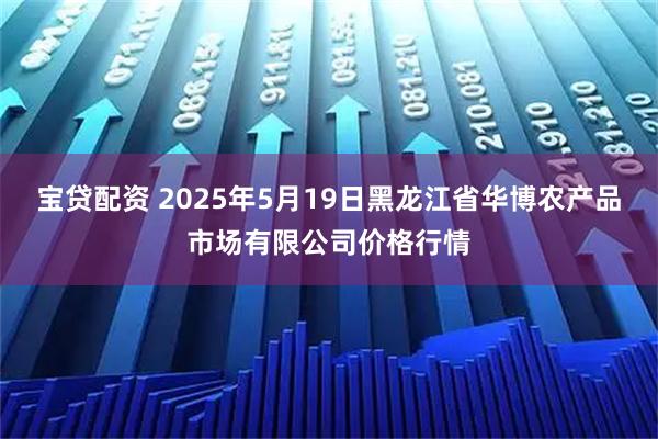 宝贷配资 2025年5月19日黑龙江省华博农产品市场有限公司价格行情